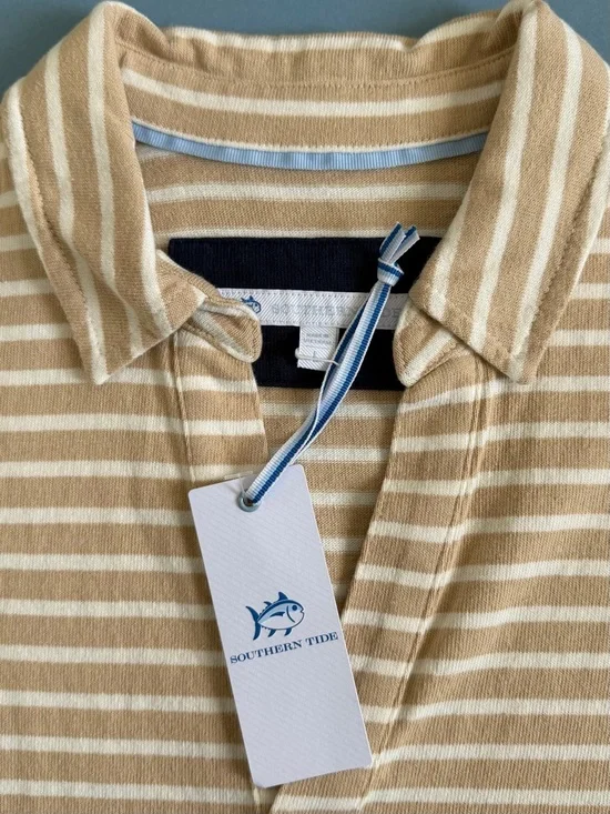 NWT Southern Tide Demi Stripe Irish Cream Preppy Coastal Polo Shirt Dress - Picture 7 of 8